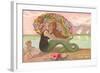 Greetings from Cape May, New Jersey, Mermaid with Cherub-null-Framed Art Print