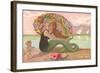 Greetings from Cape May, New Jersey, Mermaid with Cherub-null-Framed Art Print