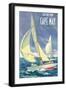 Greetings from Cape May, New Jersey, Sailboats-null-Framed Art Print