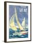 Greetings from Cape May, New Jersey, Sailboats-null-Framed Art Print