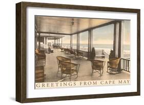 Greetings from Cape May, New Jersey, Veranda-null-Framed Art Print