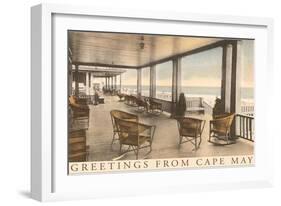 Greetings from Cape May, New Jersey, Veranda-null-Framed Art Print