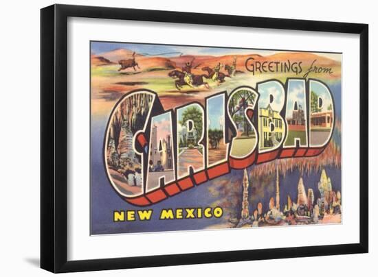 Greetings from Carlsbad, New Mexico-null-Framed Art Print