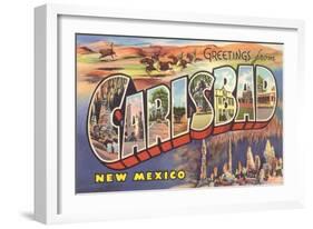 Greetings from Carlsbad, New Mexico-null-Framed Art Print