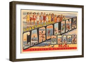 Greetings from Carolina Beach, North Carolina-null-Framed Art Print