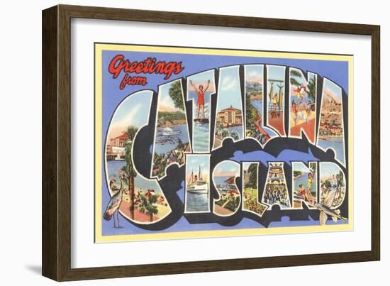 Greetings from Catalina Island, California-null-Framed Art Print