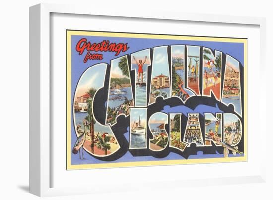 Greetings from Catalina Island, California-null-Framed Art Print