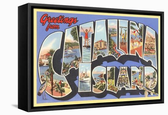 Greetings from Catalina Island, California-null-Framed Stretched Canvas