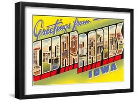 Greetings from Cedar Rapids, Iowa-null-Framed Art Print