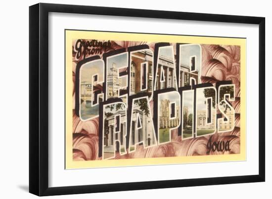 Greetings from Cedar Rapids, Iowa-null-Framed Art Print