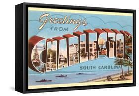 Greetings from Charleston, South Carolina-null-Framed Stretched Canvas