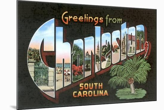 Greetings from Charleston, South Carolina-null-Mounted Premium Giclee Print