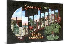 Greetings from Charleston, South Carolina-null-Mounted Premium Giclee Print