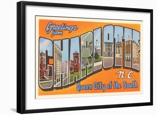 Greetings from Charlotte, North Carolina-null-Framed Art Print