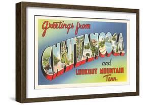 Greetings from Chattanooga and Lookout Mountain, Tennessee-null-Framed Giclee Print
