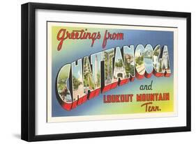 Greetings from Chattanooga and Lookout Mountain, Tennessee-null-Framed Giclee Print