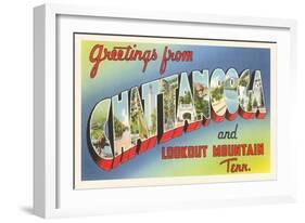 Greetings from Chattanooga and Lookout Mountain, Tennessee-null-Framed Giclee Print