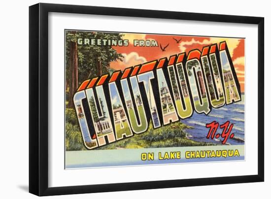 Greetings from Chautauqua, New York-null-Framed Art Print