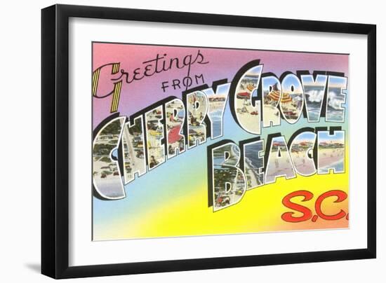 Greetings from Cherry Grove Beach, South Carolina-null-Framed Art Print