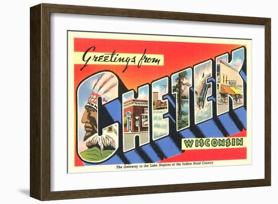 Greetings from Chetek, Wisconsin-null-Framed Art Print