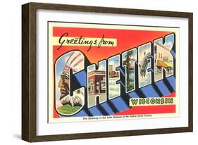 Greetings from Chetek, Wisconsin-null-Framed Art Print