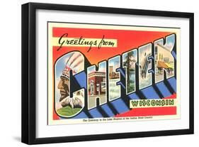 Greetings from Chetek, Wisconsin-null-Framed Art Print