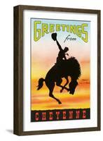 Greetings from Cheyenne-null-Framed Art Print