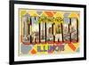 Greetings from Chicago, Illinois-null-Framed Premium Giclee Print