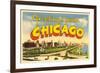 Greetings from Chicago, Illinois-null-Framed Premium Giclee Print