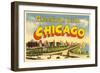 Greetings from Chicago, Illinois-null-Framed Art Print