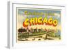 Greetings from Chicago, Illinois-null-Framed Art Print