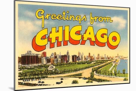 Greetings from Chicago, Illinois-null-Mounted Art Print