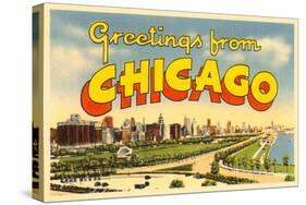 Greetings from Chicago, Illinois-null-Stretched Canvas