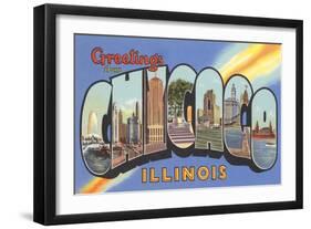 Greetings from Chicago, Illinois-null-Framed Art Print