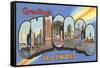 Greetings from Chicago, Illinois-null-Framed Stretched Canvas