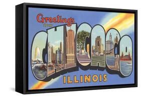 Greetings from Chicago, Illinois-null-Framed Stretched Canvas