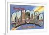 Greetings from Chicago, Illinois-null-Framed Premium Giclee Print