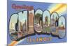 Greetings from Chicago, Illinois-null-Mounted Premium Giclee Print