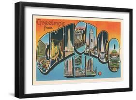 Greetings from Chicago, Illinois-null-Framed Art Print