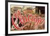 Greetings from Chicago, Illinois-null-Framed Premium Giclee Print