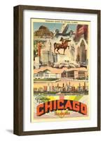 Greetings from Chicago-null-Framed Art Print