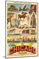 Greetings from Chicago-null-Mounted Art Print