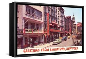 Greetings from Chinatown, New York-null-Framed Stretched Canvas