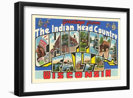 Greetings from Chippewa Fall, Wisconsin-null-Framed Art Print