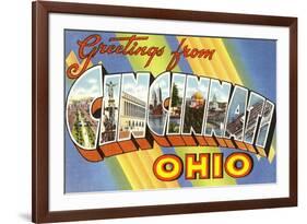 Greetings from Cincinnati, Ohio-null-Framed Art Print