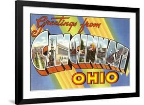 Greetings from Cincinnati, Ohio-null-Framed Art Print