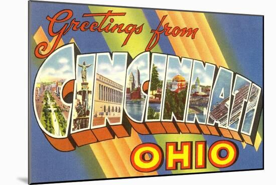 Greetings from Cincinnati, Ohio-null-Mounted Art Print