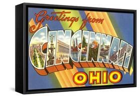 Greetings from Cincinnati, Ohio-null-Framed Stretched Canvas