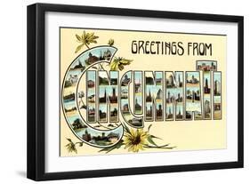 Greetings from Cincinnati-null-Framed Art Print