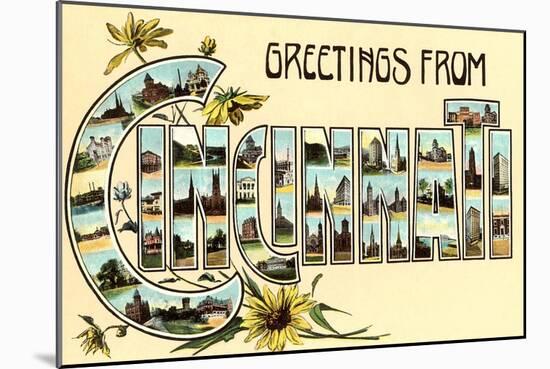 Greetings from Cincinnati-null-Mounted Art Print